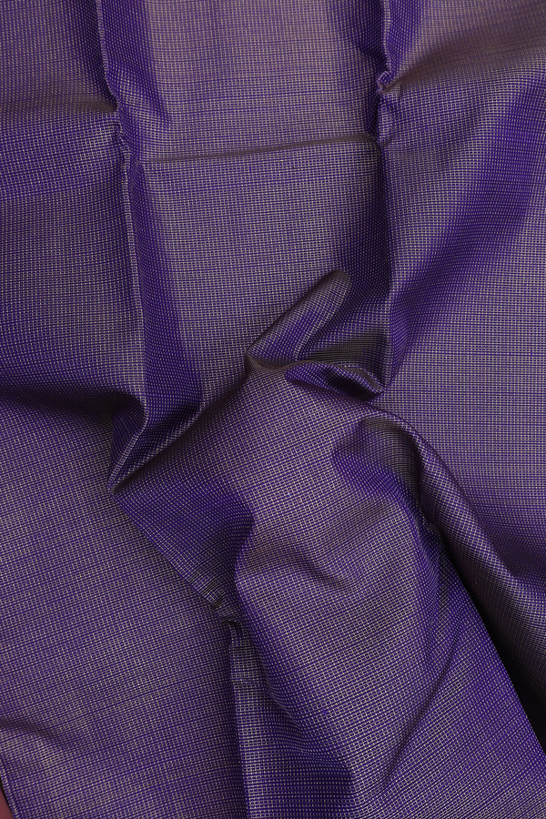 Kanchipuram Silk Saree In Regal Purple With Checks Design