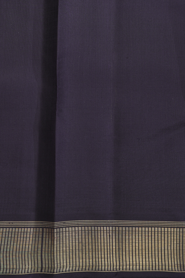 Kanchipuram Silk Saree In Regal Purple With Contrast Border