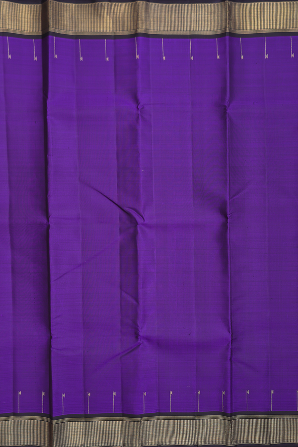 Kanchipuram Silk Saree In Regal Purple With Contrast Border