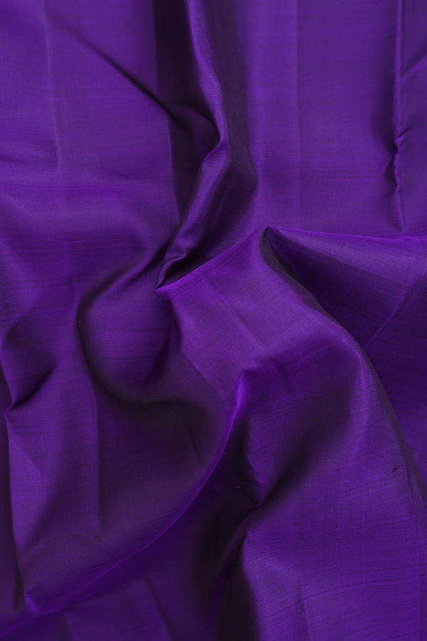 Kanchipuram Silk Saree In Regal Purple With Contrast Border