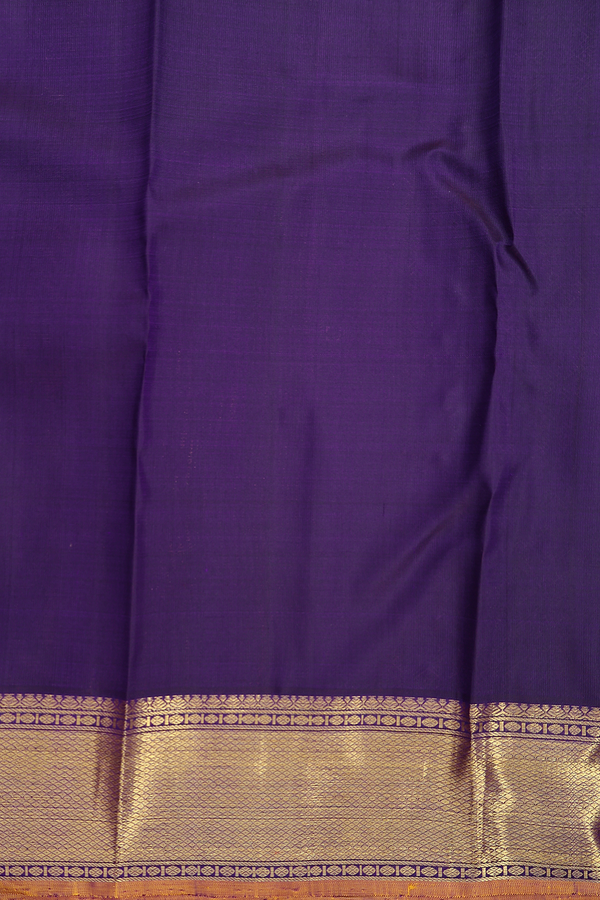 Kanchipuram Silk Saree In Regal Purple With Peacock Design
