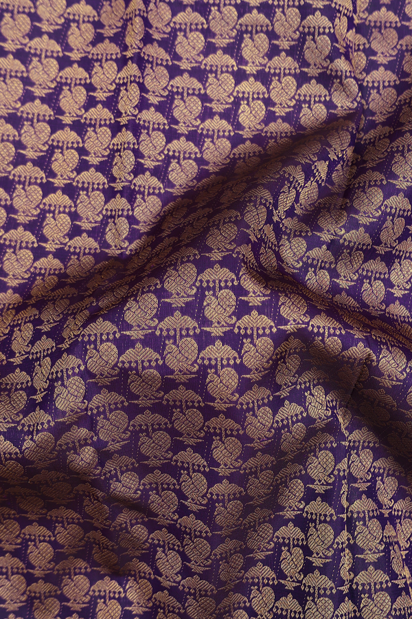 Kanchipuram Silk Saree In Regal Purple With Peacock Design