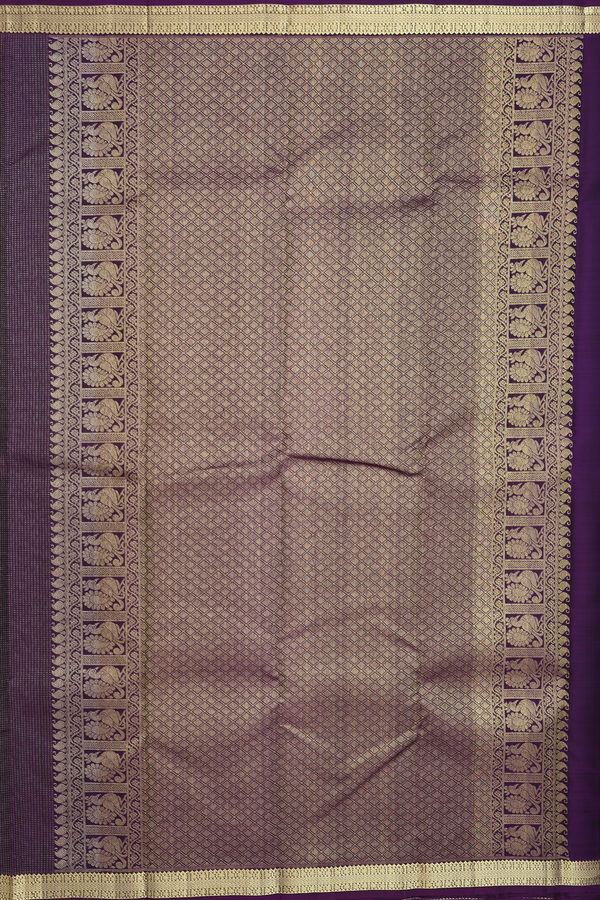 Kanchipuram Silk Saree In Regal Purple With Stripes Design