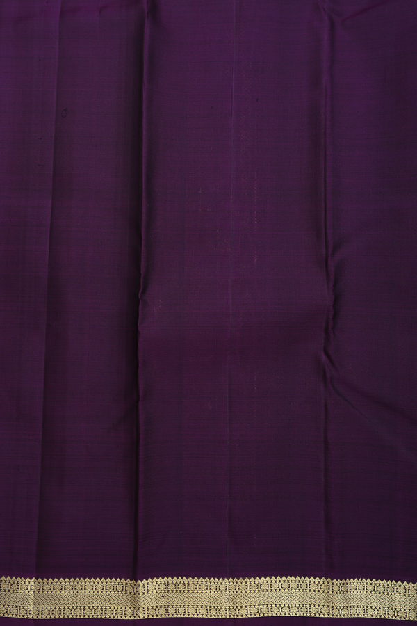 Kanchipuram Silk Saree In Regal Purple With Stripes Design