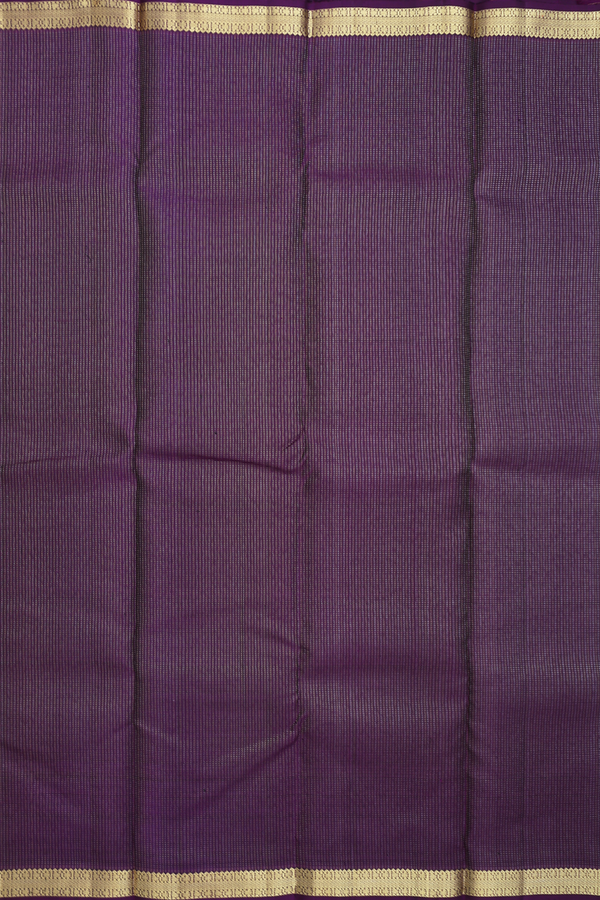 Kanchipuram Silk Saree In Regal Purple With Stripes Design