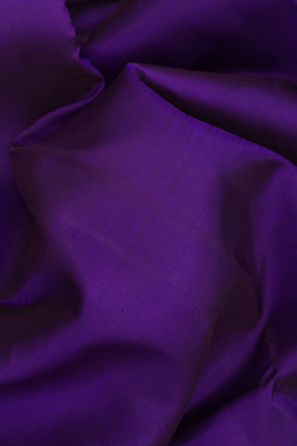 Kanchipuram Silk Saree In Regal Purple With Zari Border
