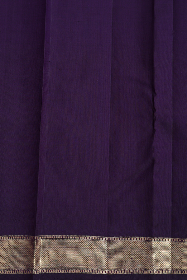 Kanchipuram Silk Saree In Regal Purple With Zari Border