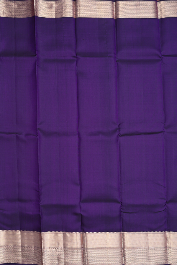 Kanchipuram Silk Saree In Regal Purple With Zari Border