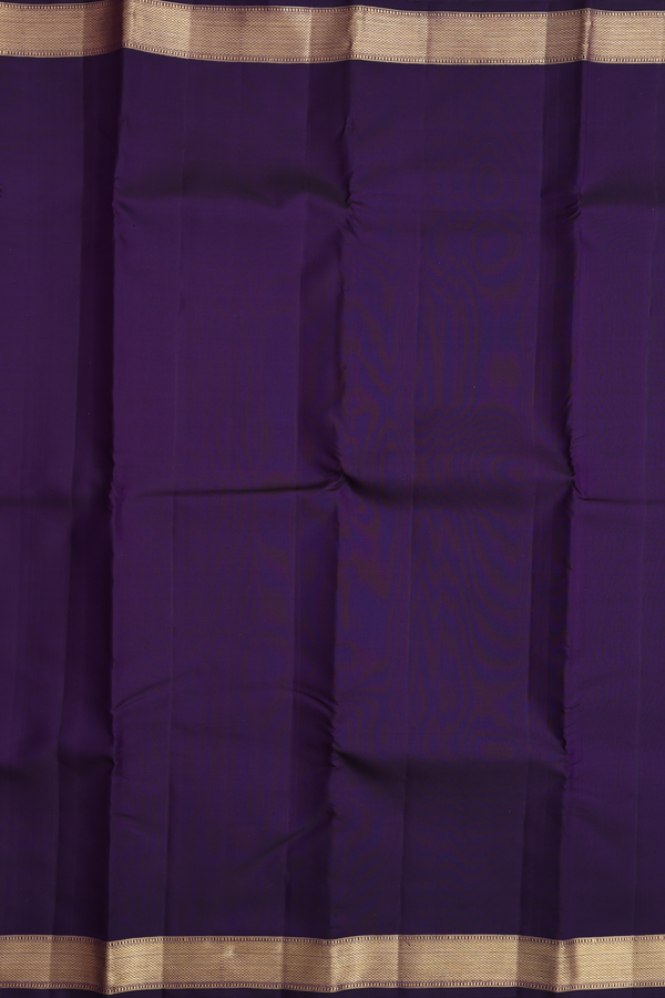 Kanchipuram Silk Saree In Regal Purple With Zari Border