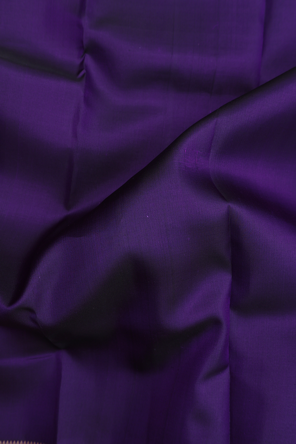 Kanchipuram Silk Saree In Regal Purple With Zari Border