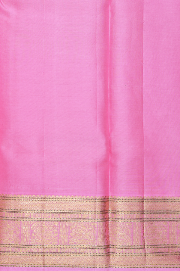 Kanchipuram Silk Saree In Regal Purple With Zari Buttas