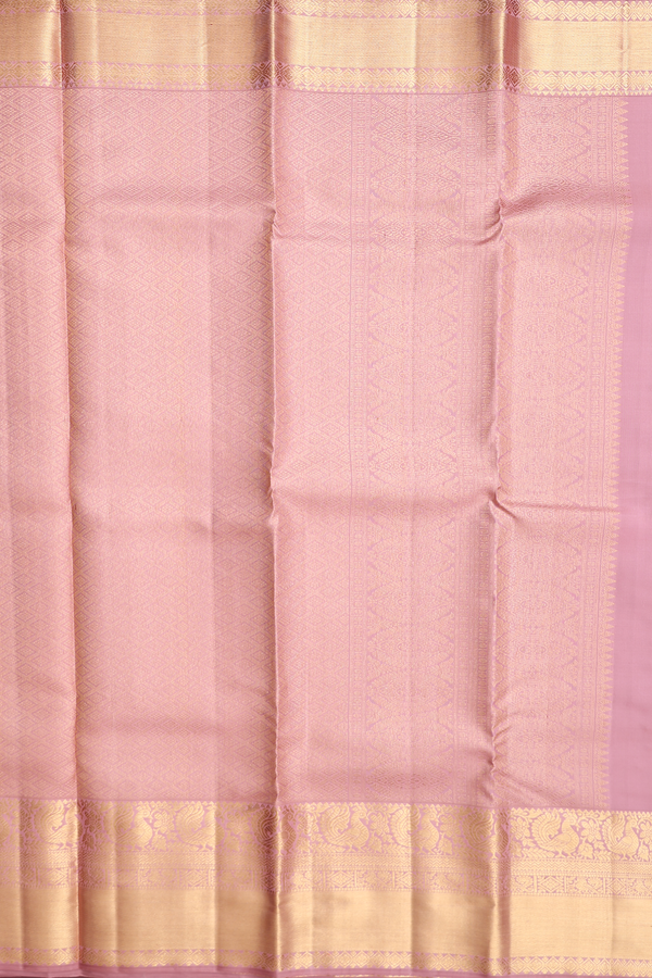 Kanchipuram Silk Saree In Rose Gold With Brocade Design