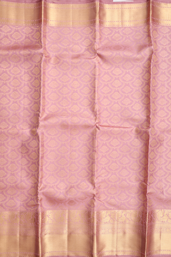 Kanchipuram Silk Saree In Rose Gold With Brocade Design