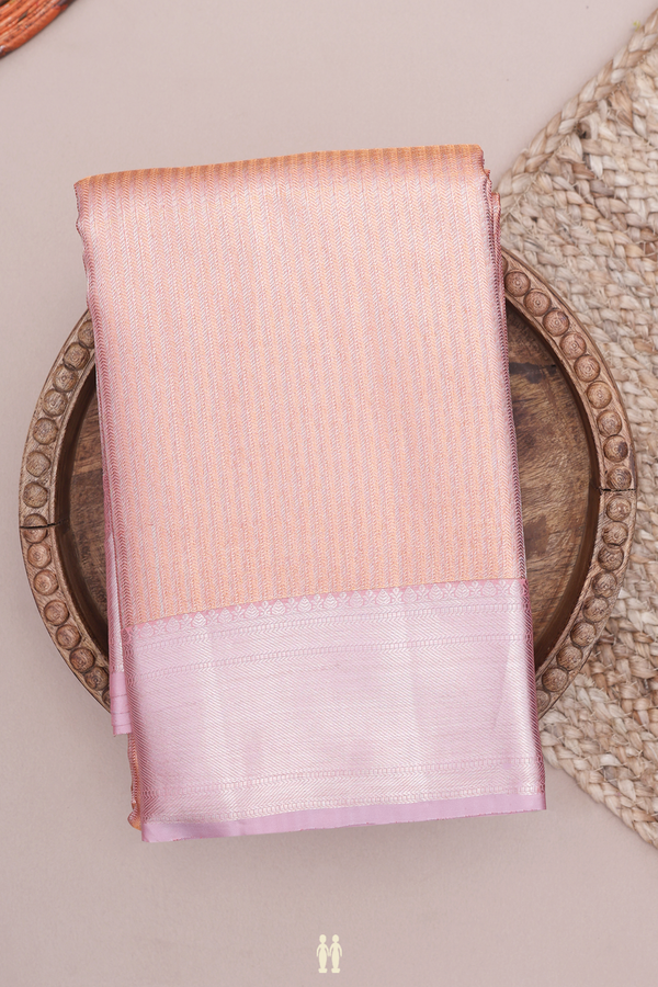 Kanchipuram Silk Saree In Rose Gold With Tissue