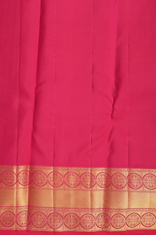 Kanchipuram Silk Saree In Rose Red With Brocade Design