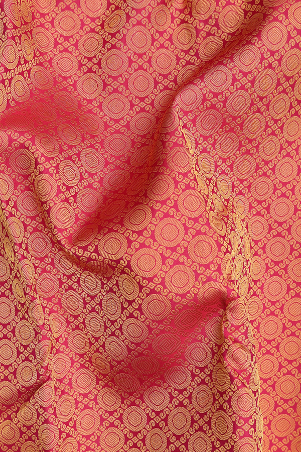 Kanchipuram Silk Saree In Rose Red With Brocade Design