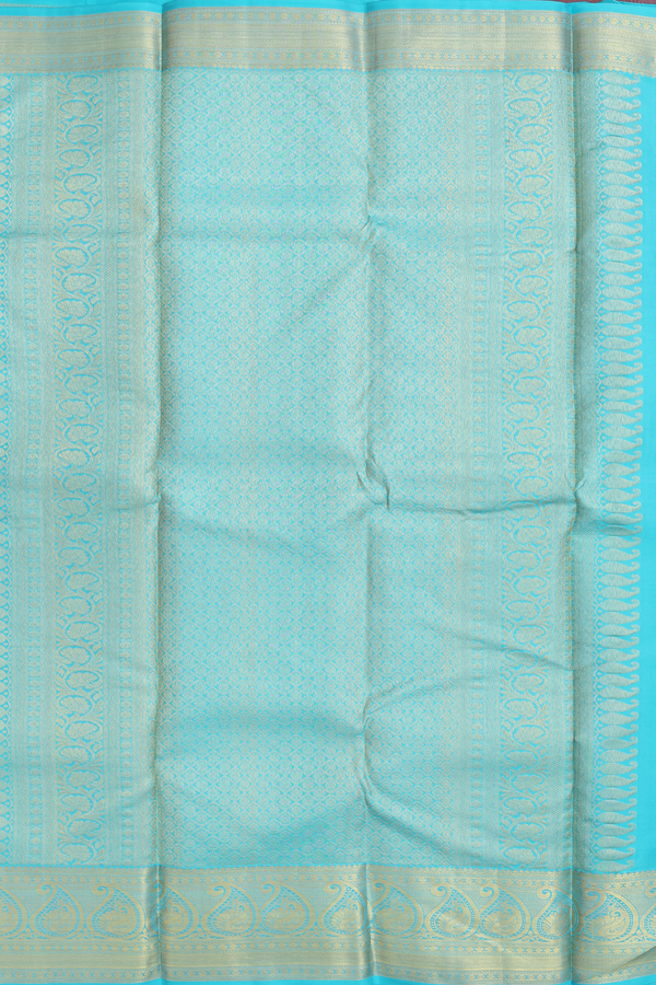 Kanchipuram Silk Saree In Royal Blue With Brocade Design