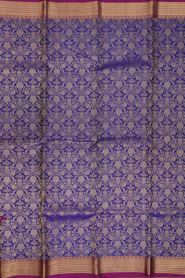 Kanchipuram Silk Saree In Royal Blue With Brocade Design