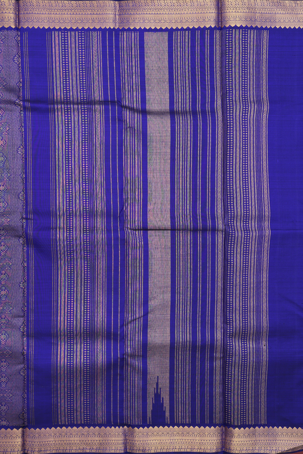 Kanchipuram Silk Saree In Royal Blue With Brocade Design