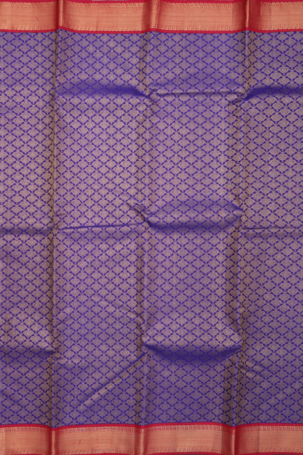 Kanchipuram Silk Saree In Royal Blue With Brocade Design