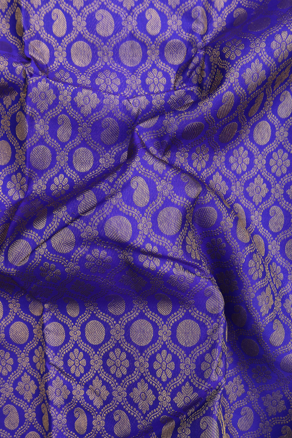 Kanchipuram Silk Saree In Royal Blue With Brocade Design
