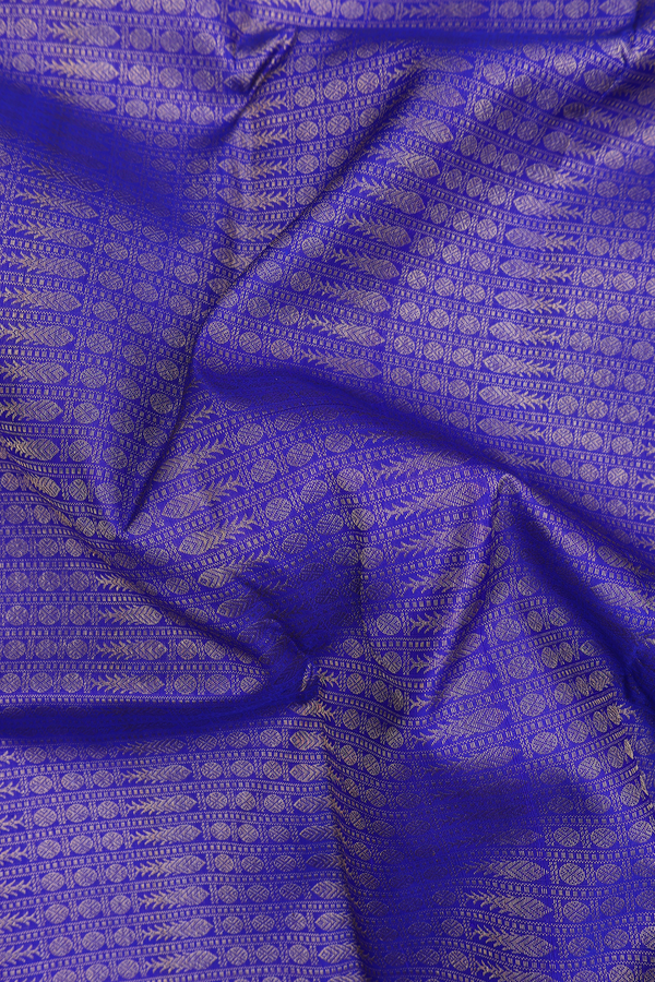 Kanchipuram Silk Saree In Royal Blue With Brocade Design