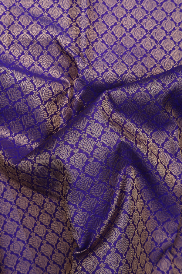 Kanchipuram Silk Saree In Royal Blue With Brocade Design