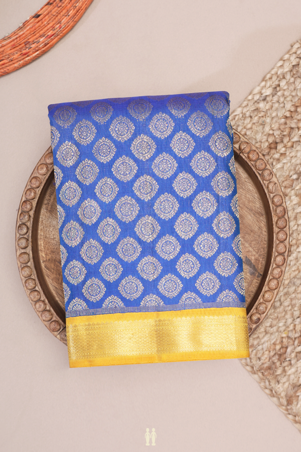Kanchipuram Silk Saree In Royal Blue With Brocade Design