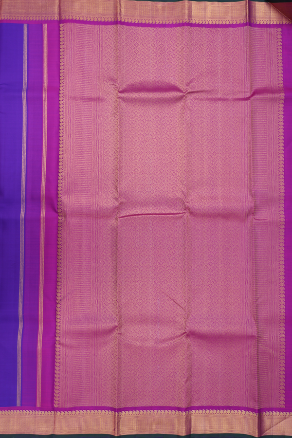 Kanchipuram Silk Saree In Royal Blue With Chakram Buttas