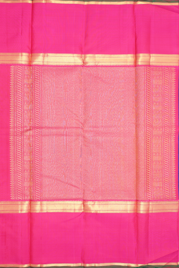 Kanchipuram Silk Saree In Royal Blue With Chakram Buttas