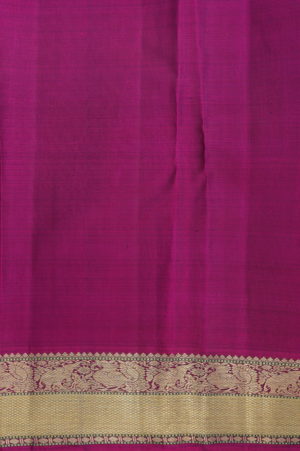 Kanchipuram Silk Saree In Royal Blue With Checks Along Buttas