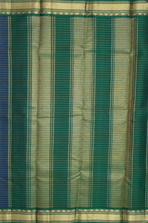 Kanchipuram Silk Saree In Royal Blue With Checks Design