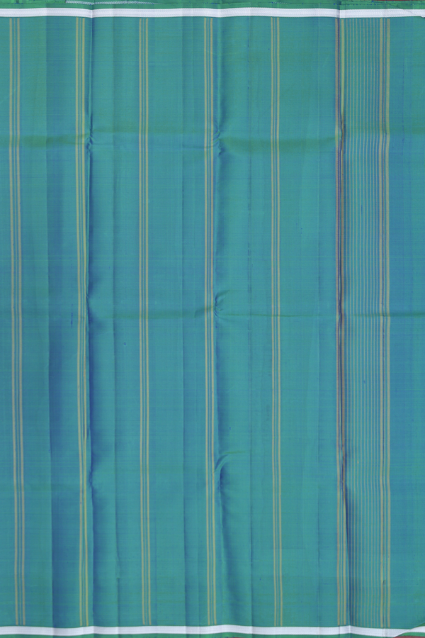 Kanchipuram Silk Saree In Royal Blue With Checks Design