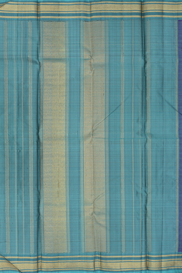 Kanchipuram Silk Saree In Royal Blue With Checks Design