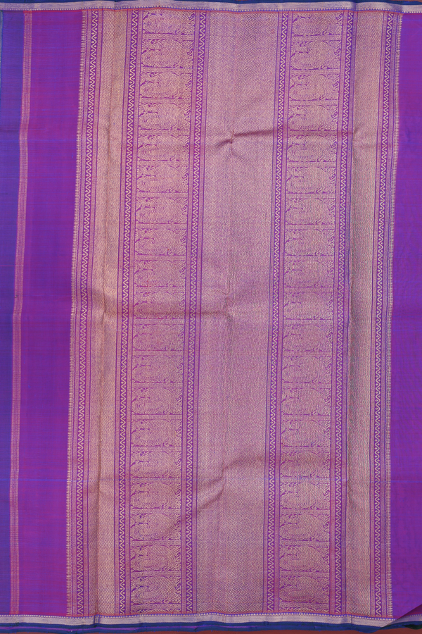 Kanchipuram Silk Saree In Royal Blue With Checks Design
