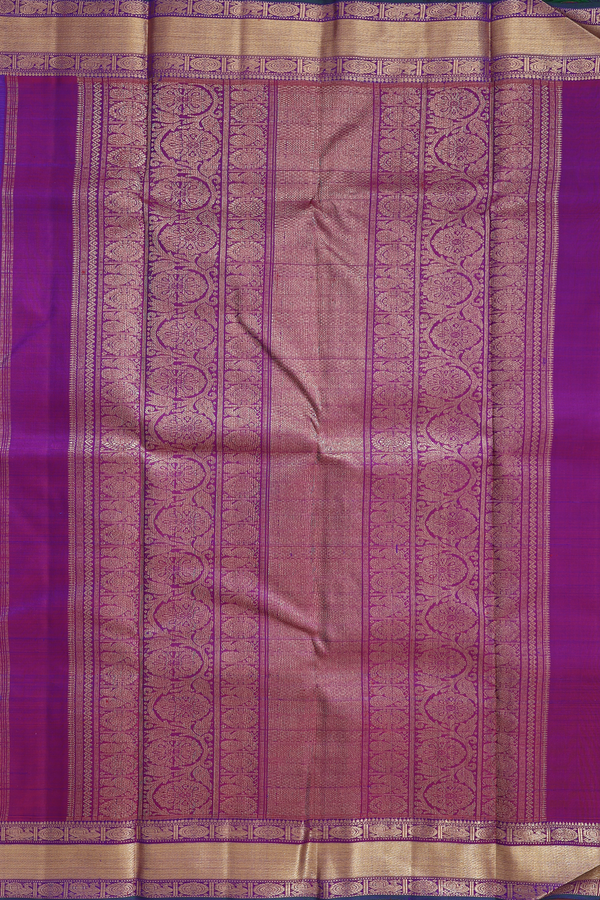 Kanchipuram Silk Saree In Royal Blue With Checks Design