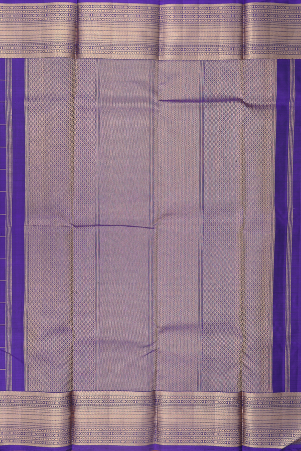 Kanchipuram Silk Saree In Royal Blue With Checks Design