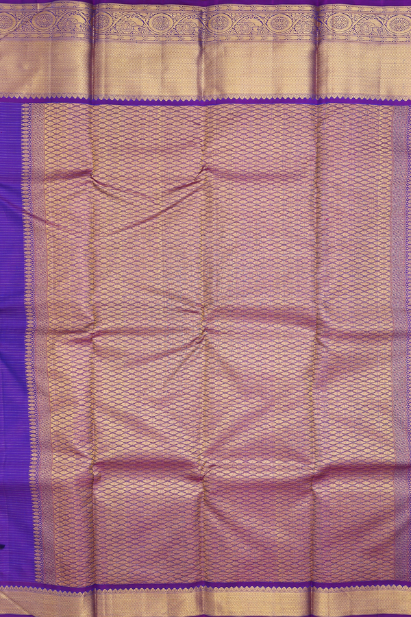 Kanchipuram Silk Saree In Royal Blue With Checks Design