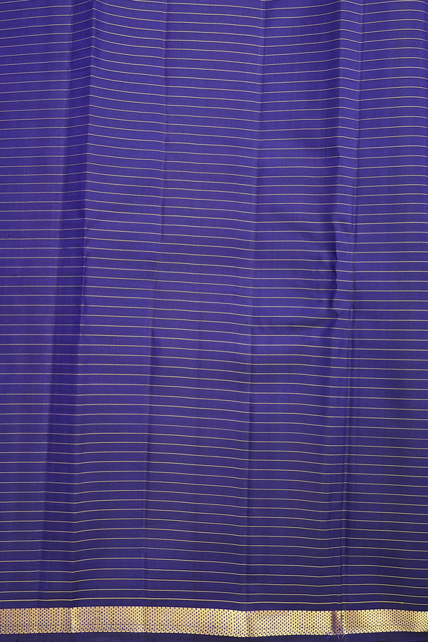 Kanchipuram Silk Saree In Royal Blue With Checks Design