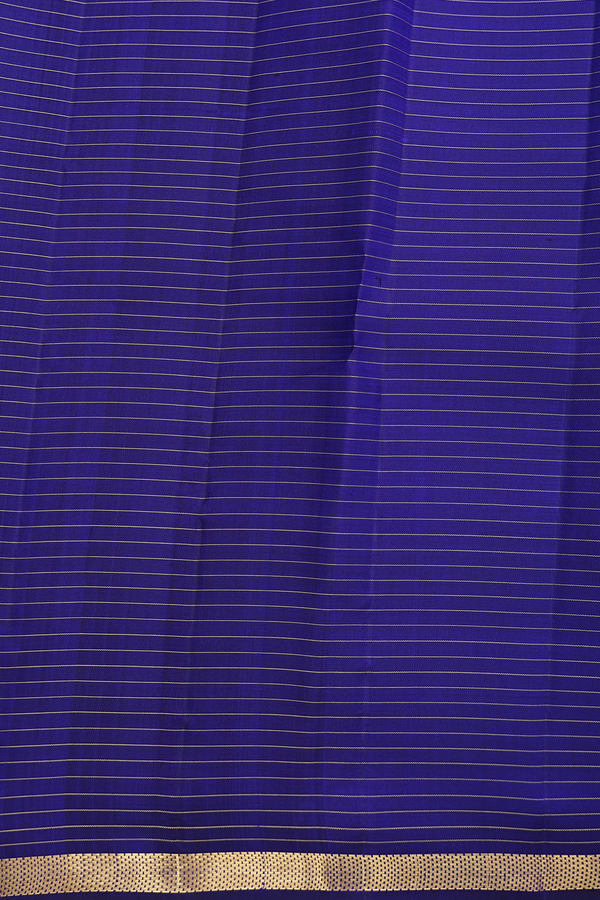 Kanchipuram Silk Saree In Royal Blue With Checks Design