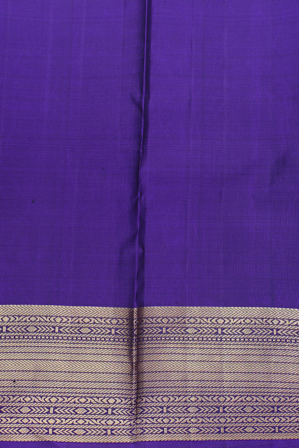 Kanchipuram Silk Saree In Royal Blue With Checks Design