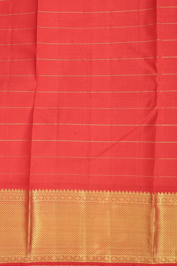 Kanchipuram Silk Saree In Royal Blue With Checks Design