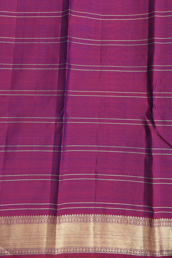 Kanchipuram Silk Saree In Royal Blue With Checks Design
