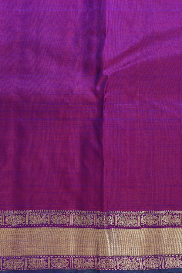 Kanchipuram Silk Saree In Royal Blue With Checks Design