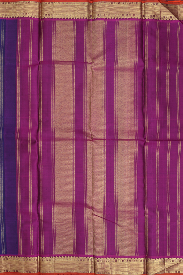 Kanchipuram Silk Saree In Royal Blue With Chevron Border