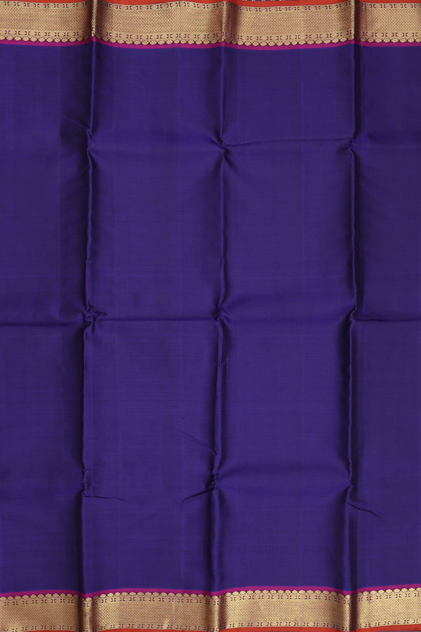 Kanchipuram Silk Saree In Royal Blue With Chevron Border