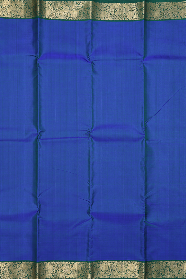 Kanchipuram Silk Saree In Royal Blue With Contrast Border