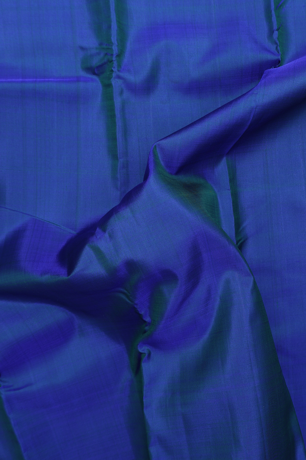 Kanchipuram Silk Saree In Royal Blue With Contrast Border