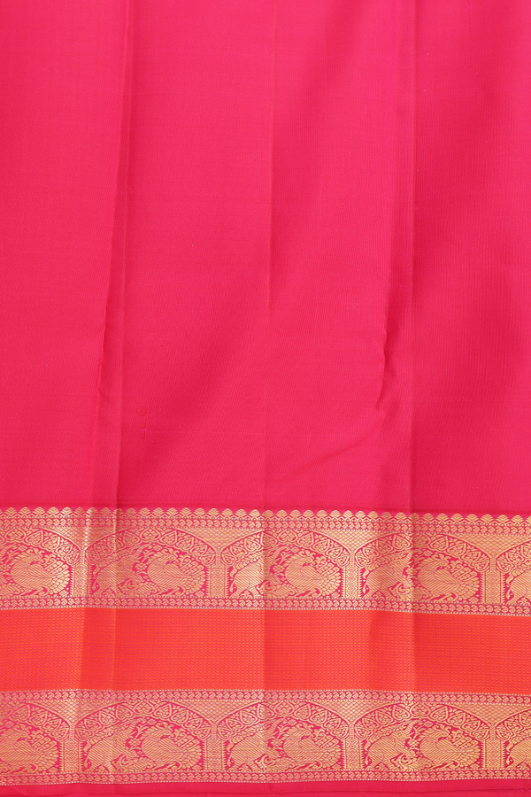 Kanchipuram Silk Saree In Royal Blue With Floral Buttas