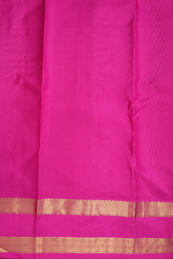 Kanchipuram Silk Saree In Royal Blue With Floral Buttis